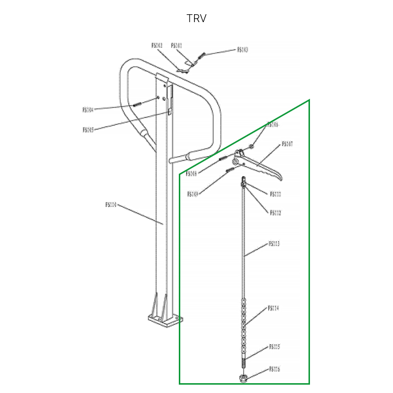Тяга цепная в сборе для ручки TRV
